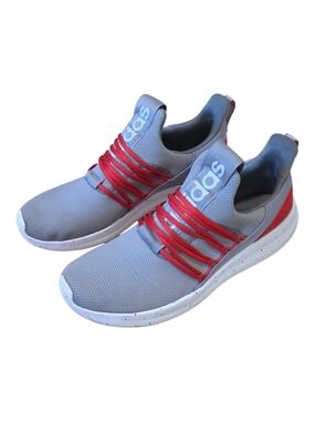 Adidas Cloudform Comfort Men’s Grey & Red Athletic Slip-On Sneakers Size 13